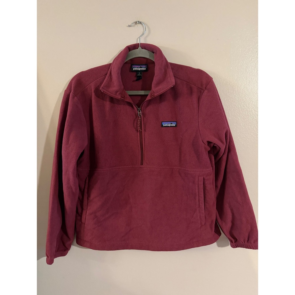 Patagonia Womens Micro D Quarter Zip Fleece Pullover Burgundy XS